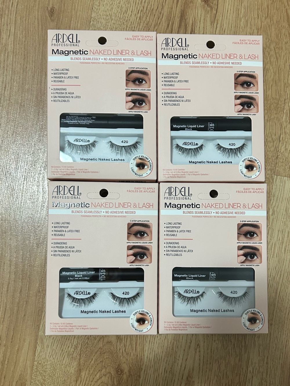 Ardell Magnetic Naked Liner & Lash Duo 420 Black Bundle of 4